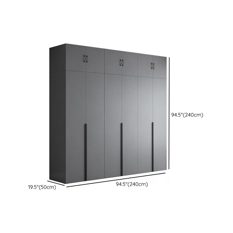 Trendy Dove Grey Wooden Wardrobe with Interior Shelves, Soft Close Door & Hanging Rod - image 34