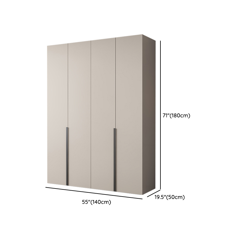 Cream Trendy Timber Standalone Wardrobe Armoire with Soft Close Door, Interior Shelves, and Articulated Mechanism - image 13