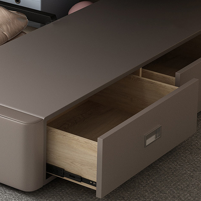 Grey Solid Color Platform Bed with Timber Frame for Living Room - image 8