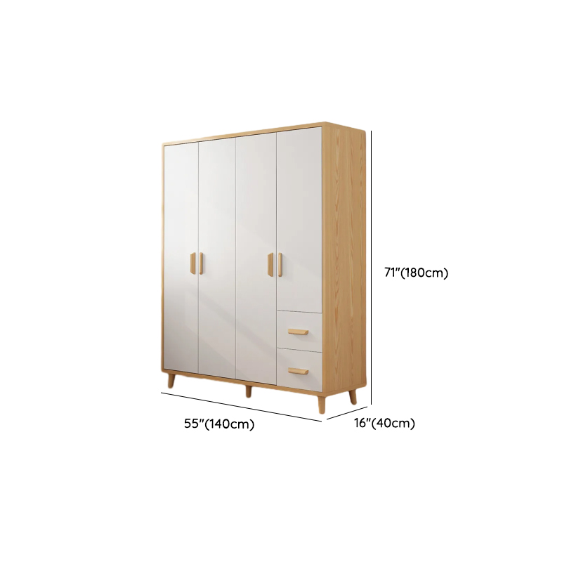 Natural Finish Self-supporting 2-Drawer Wardrobe in Solid and Manufactured Wood - image 12