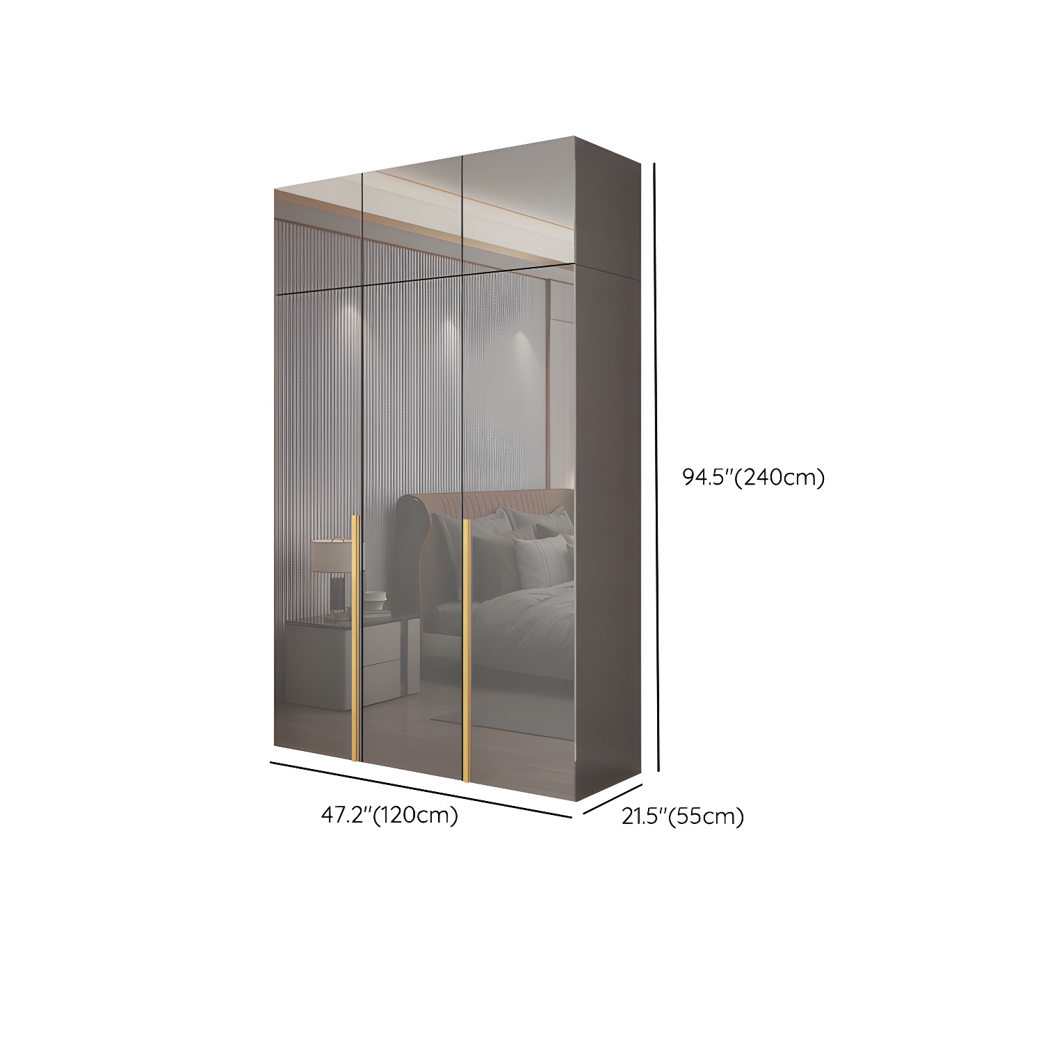 Bedroom Modern Storage Armoire Wooden Wardrobe Cabinet with Garment Rod - image 23