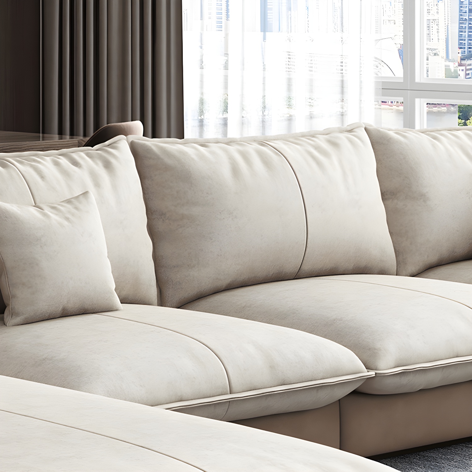 Assembled Living Room Square Arm Modular Contemporary Sofa & Chaise - image 10