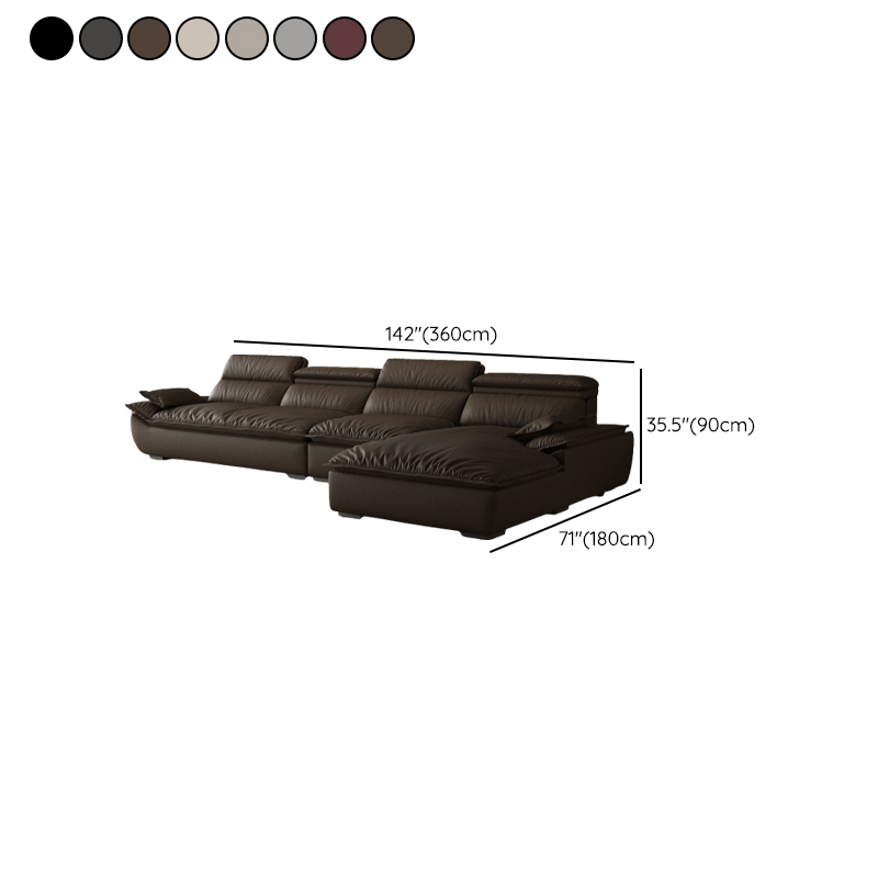 L-Shape Leather Sofa Recliner in White/Espresso/Beige with Right Hand Facing Orientation - image 15
