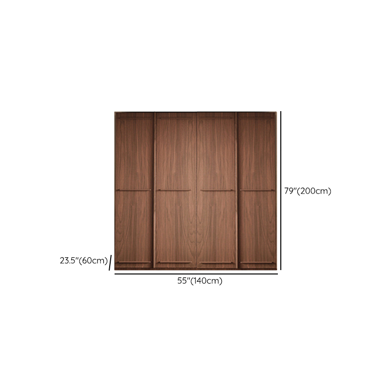 Simplistic Wood Color Timber Wardrobe Closet with Soft Close Door, Interior Shelves, and Hanging Rod - image 19