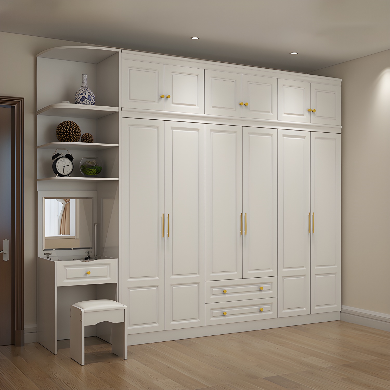 Contemporary Wooden Wardrobe Soft Close Drawer Wardrobe Closet for Bedroom - image 12
