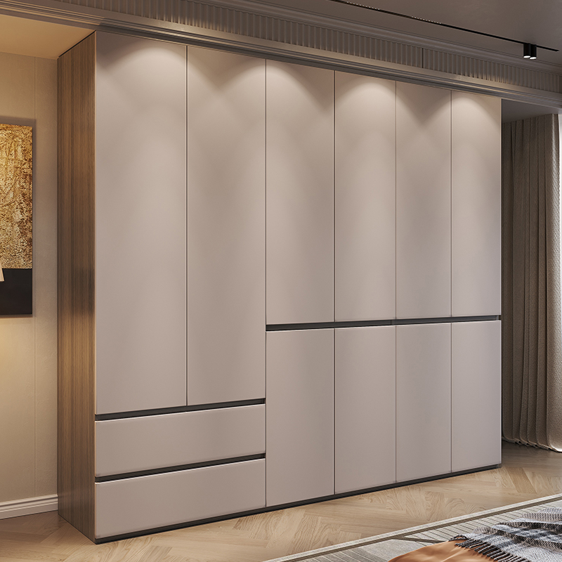 Caramel Modern Manufactured Wood Wardrobe with Soft Close Drawer, Soft Close Door, Interior Shelves, and Hanging Rod