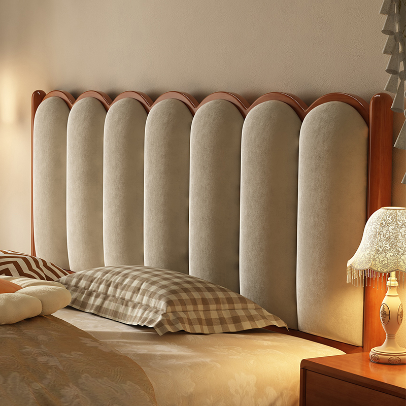 Contemporary Free-standing Standard Queen(60"W x 80"L)/Full(54"W x 75"L) Panel No Distressing With Legs in Wood and Sponge