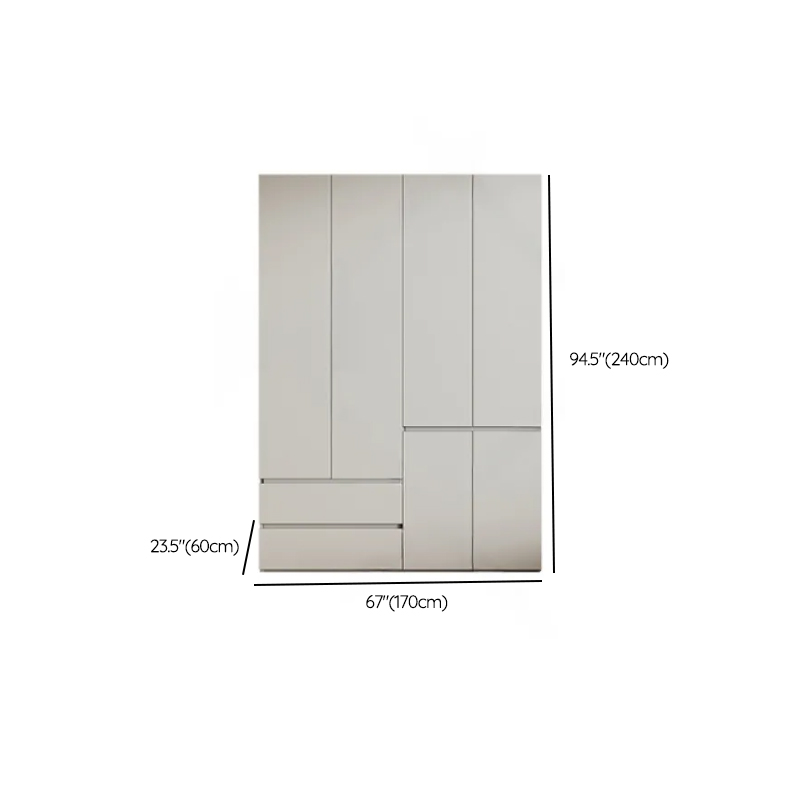 Cream Trendy Reclaimed Wood Wardrobe Armoire with Soft Close Drawer, Soft Close Door, Interior Shelves, and Clothing Rod - image 71