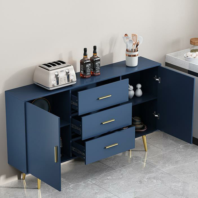Floor Freestanding Buffet Table with Kitchen Appliance Storage for Living Room in a Glam Style - image 9