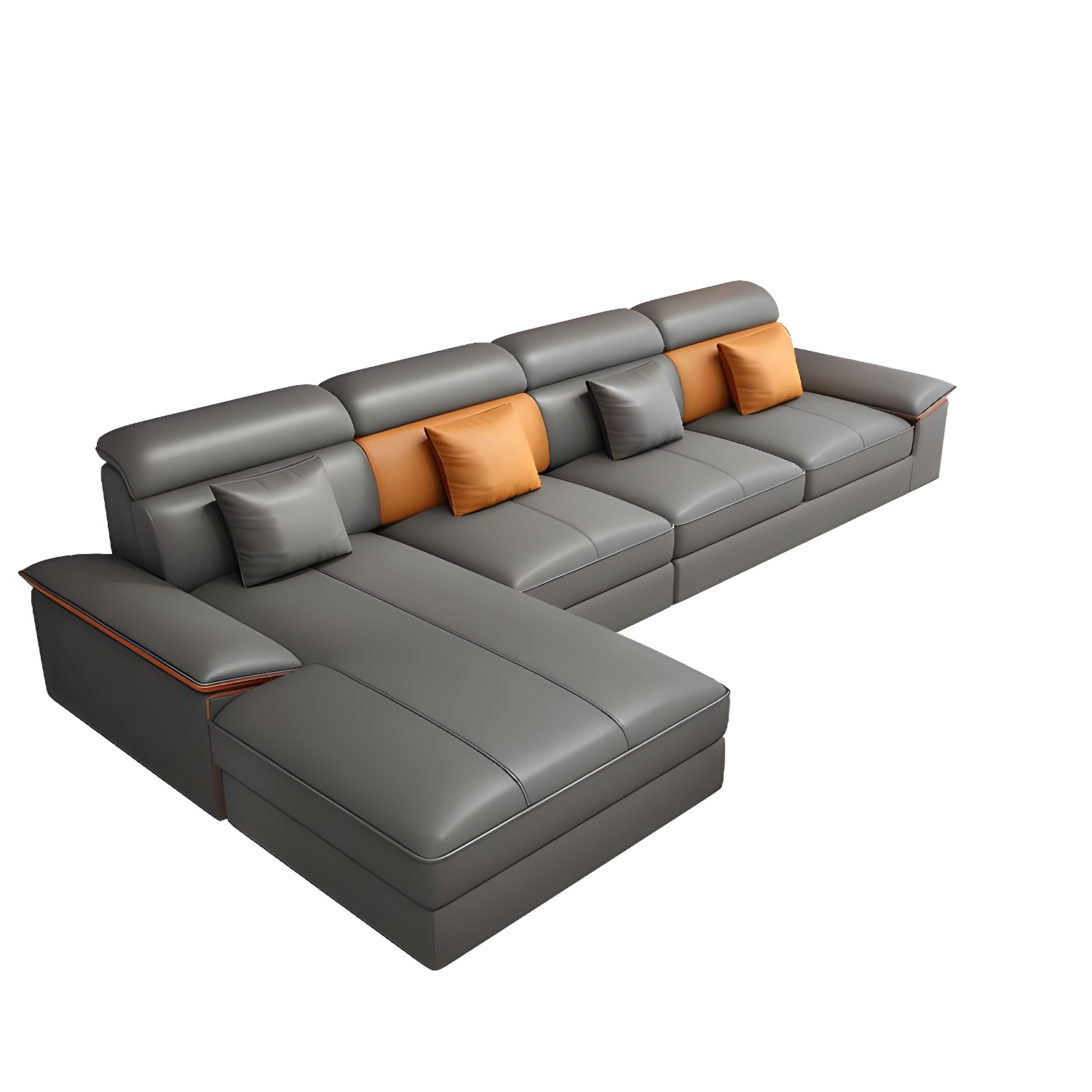 Modernism Pillow Top Arm Sectional with Chaise for Living Room - image 9