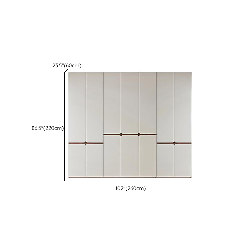White Minimalist Manufactured Wood Wardrobe Closet with Soft Close Drawer, Soft Close Door, Interior Shelves, and Clothing Rod - image 18