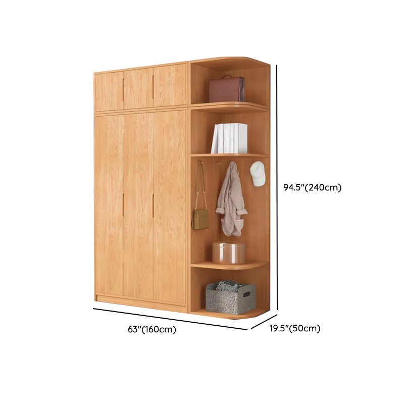 Wood Color Nordic Unfixed Wardrobe Closet - image 49