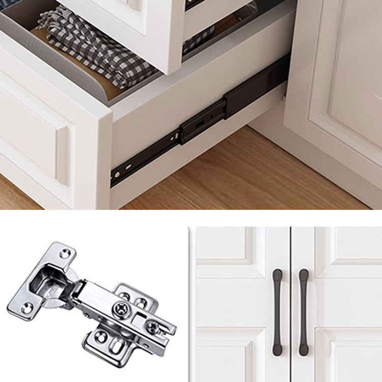 Modern White Wood Wardrobe Armoire with Soft-Close Drawers and Clothing Rod - image 8