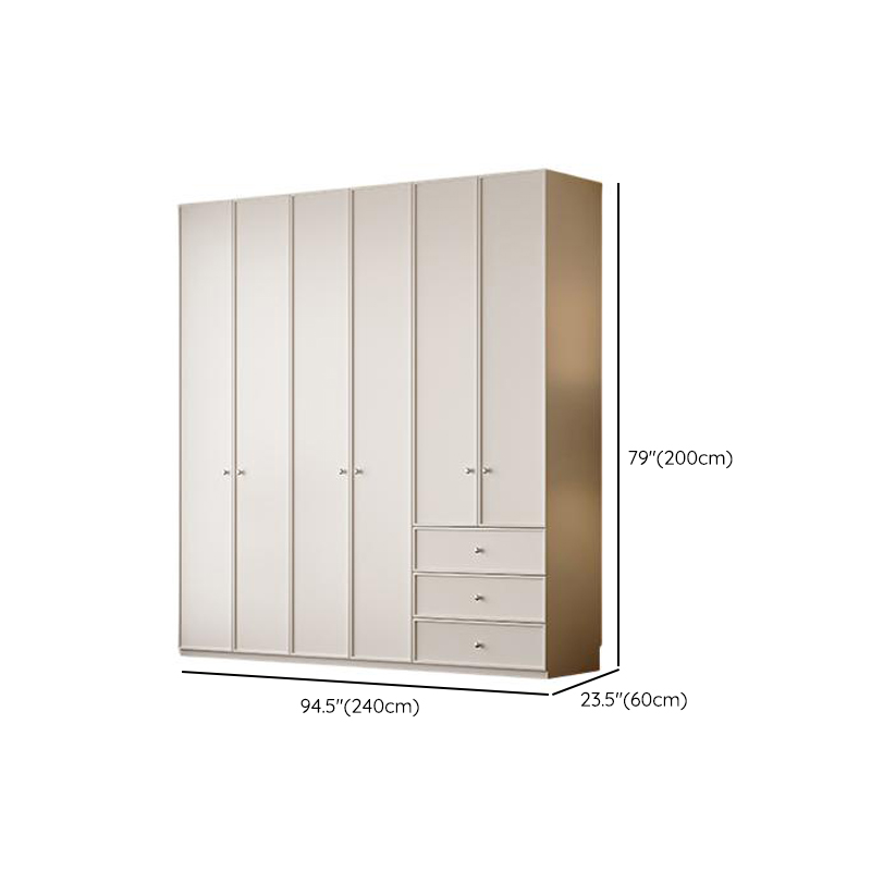 Chalk Modern Wooden Standalone Almirah with 3-Drawer/6-Drawer, Interior Shelves, and Hanging Rod - image 15