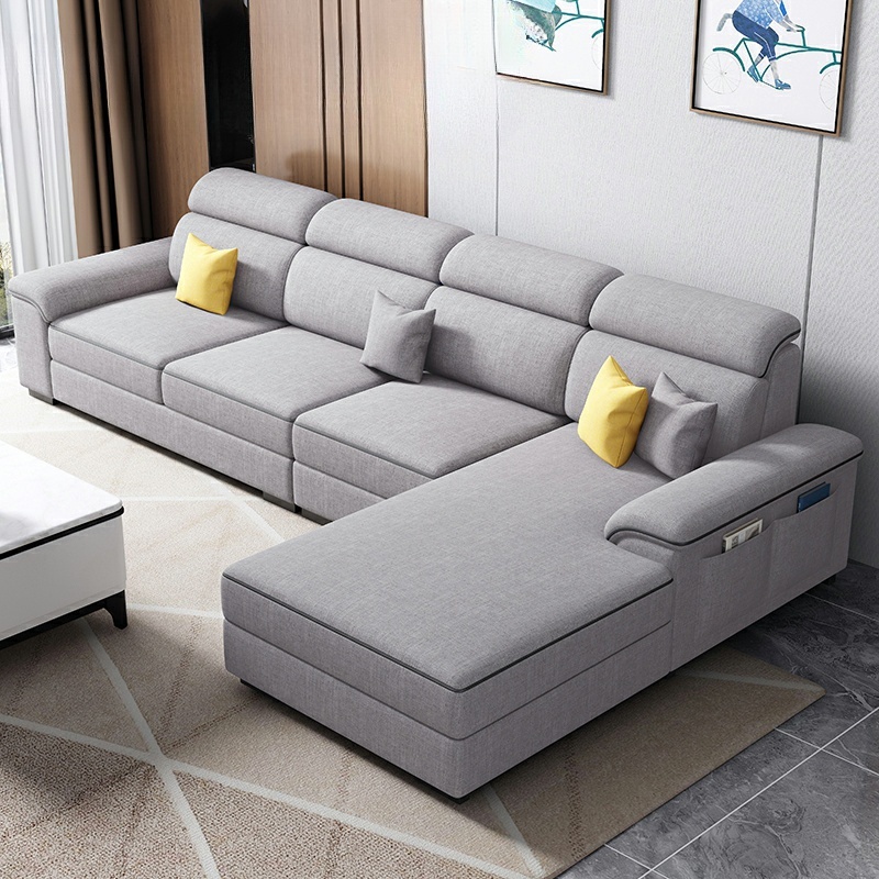 Modern L-Shape Right Hand Facing Sofa & Chaise with Concealed Support - image 4