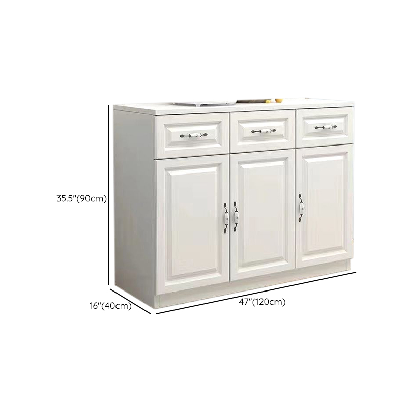Chalk Sideboard with 4 Drawers, Standard Size, 1 Shelf, Manufactured Wood Countertop, 4 Doors, and Self-supporting Design - image 5