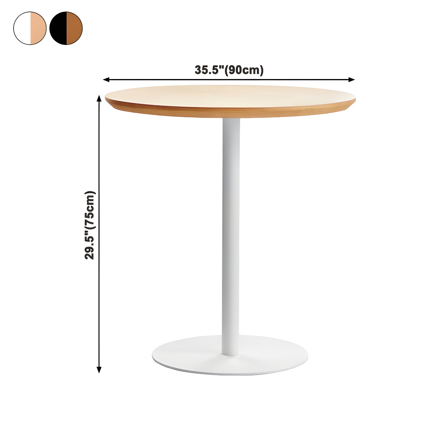 Round Tulip Base Casual Dining Table Four-Color Fixed Table with Solid Wood - image 26