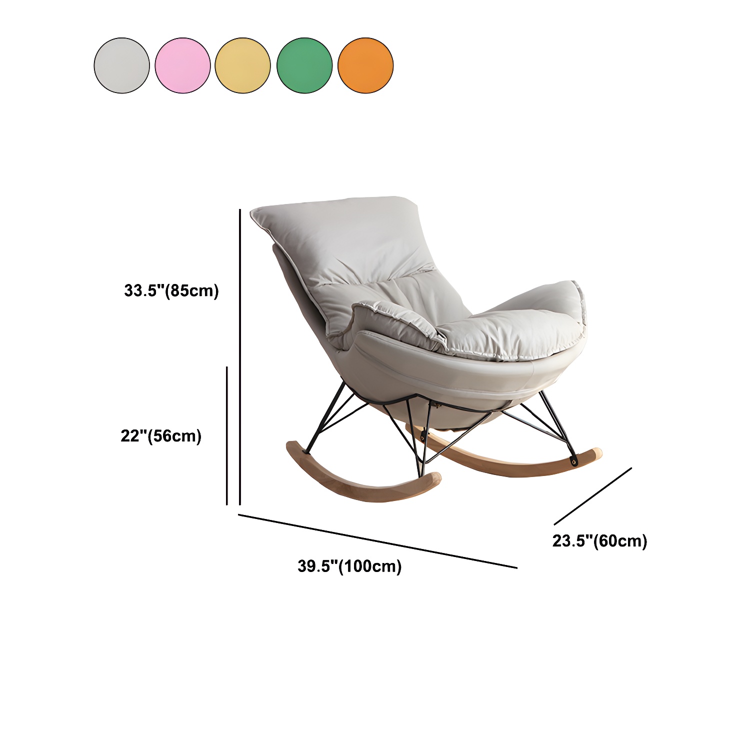 Solid Wood Rocking Chair Modern Rocker Chair with Removable Cushions - image 23