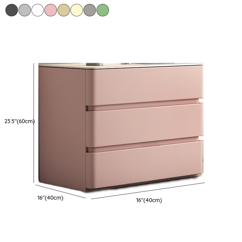 Art Deco Bedside Cabinet Nightstand with 3 Drawers and Sintered Stone Countertop - image 16