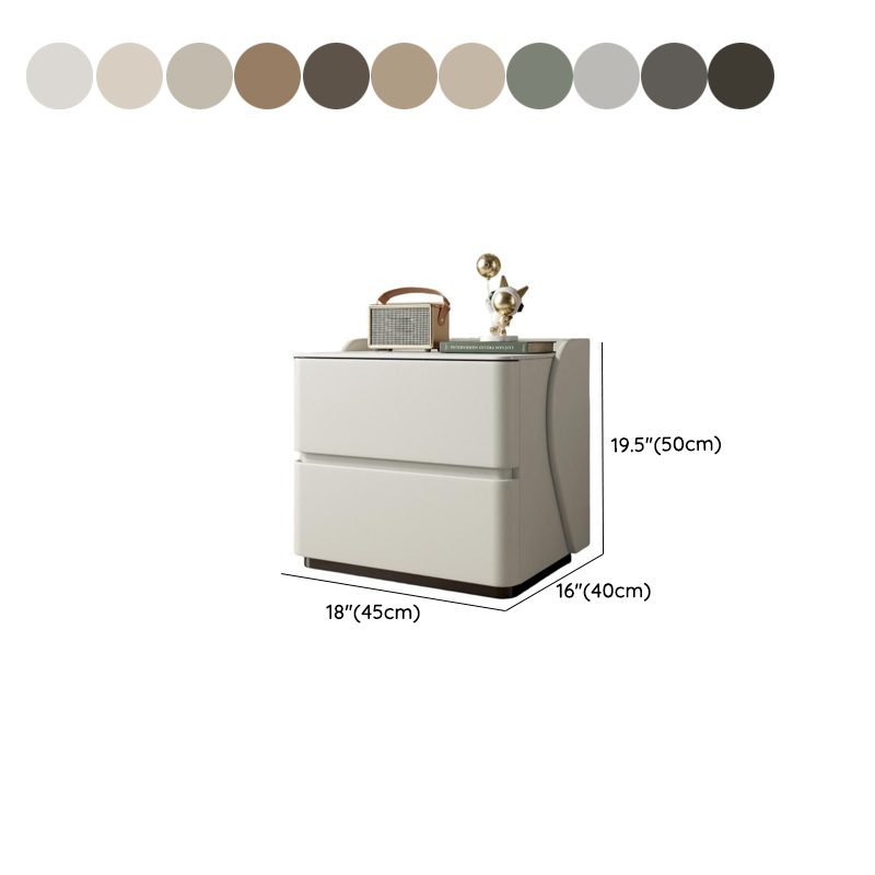 Minimalist 2 Tiers Drawer Storage Bedside Table with Faux Marble Top - image 23