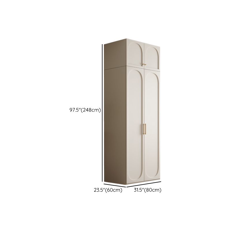 White Minimalist Manufactured Wood Wardrobe Closet with 3-Drawer, Soft Close Door, Interior Shelves, and Clothing Rod - image 18