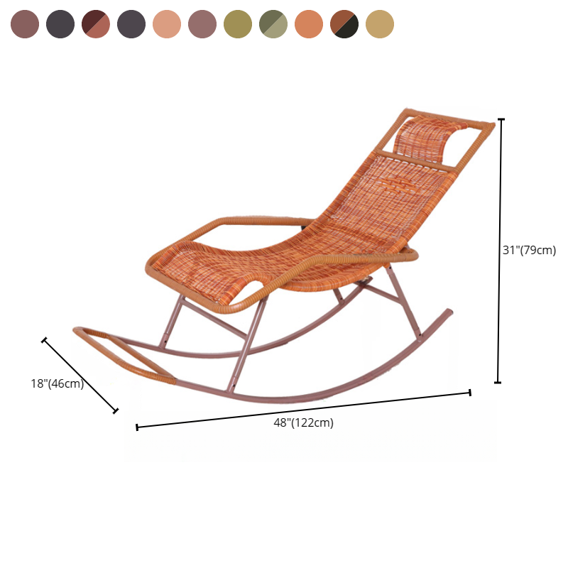 Ergonomic Wicker Front Porch Rocking Chairs with Rear Back, Stationary - image 32