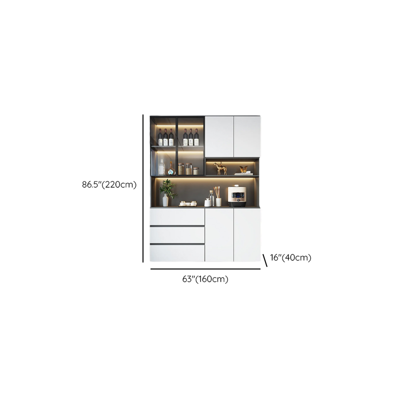 Standard/Wide Chalk 3 Drawers Closet 2 Shelves/1 Shelf Glass Doors Functional Storage Cabinet Sideboard - image 15