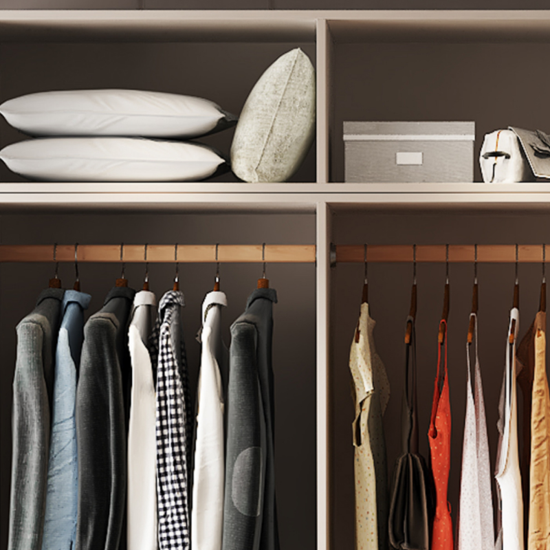 Minimalist Manufactured Wood Independent Wardrobe Closet with Soft Close Door, Interior Shelves, and Clothing Rod - image 4