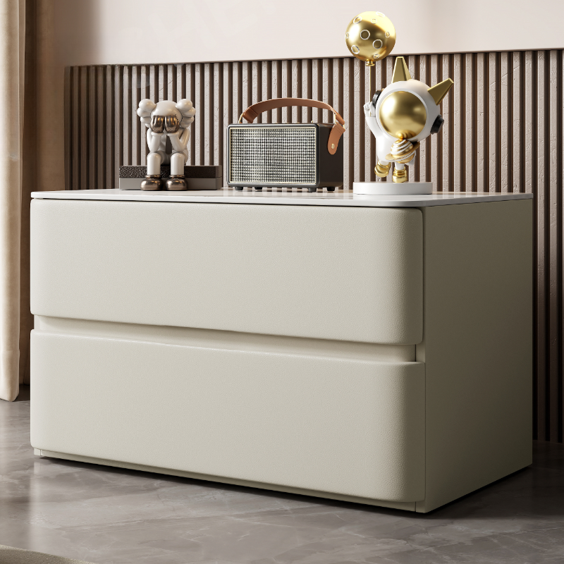 Postmodern Bedside Cabinet Nightstand with 2 Drawers