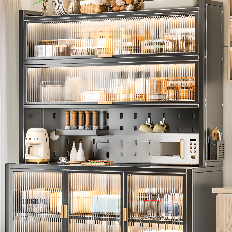 Modern Alloy Kitchen Storage, Alterable Shelf & Functional Storage Cabinet, 4 Doors/3 Doors/5 Doors, Standard - image 8