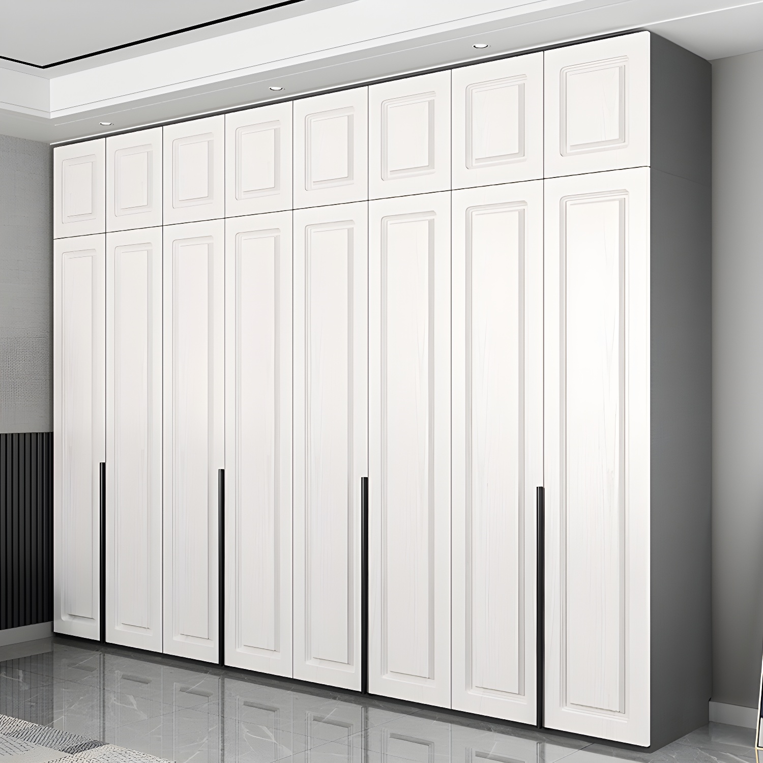 Modern Style Wooden Wardrobe Soft Close Door Wardrobe Closet with Drawer - image 3