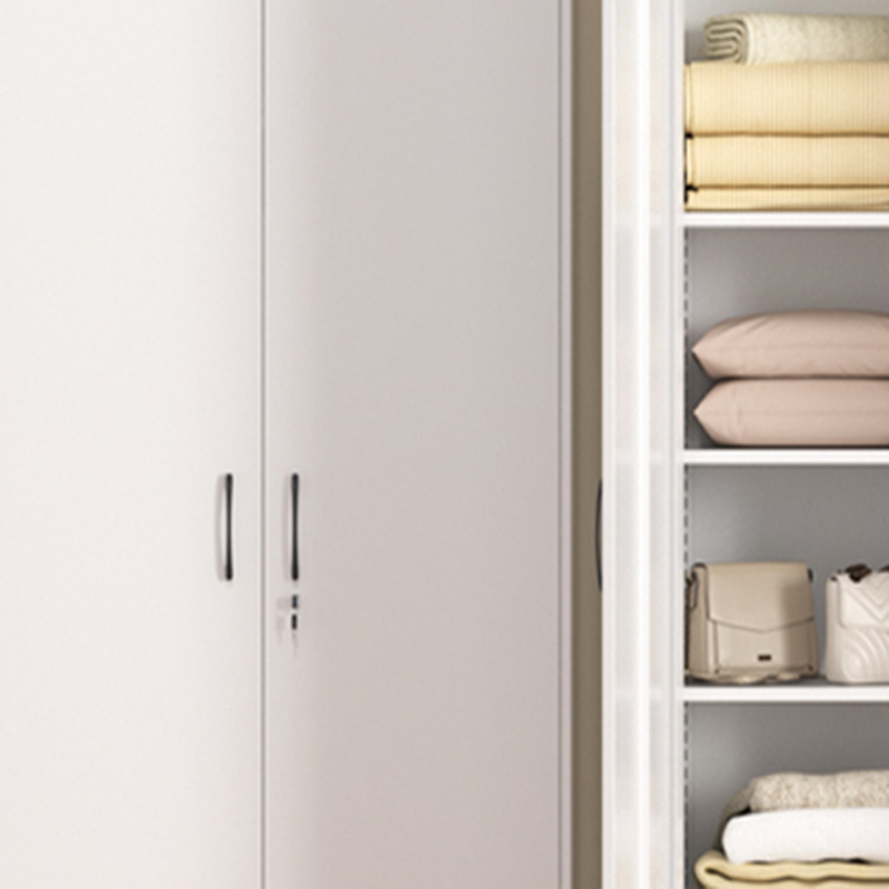 White Modish Steel Independent Armoire Cabinet with Adaptable Shelf, Soft Close Door, and Clothing Rod - image 4