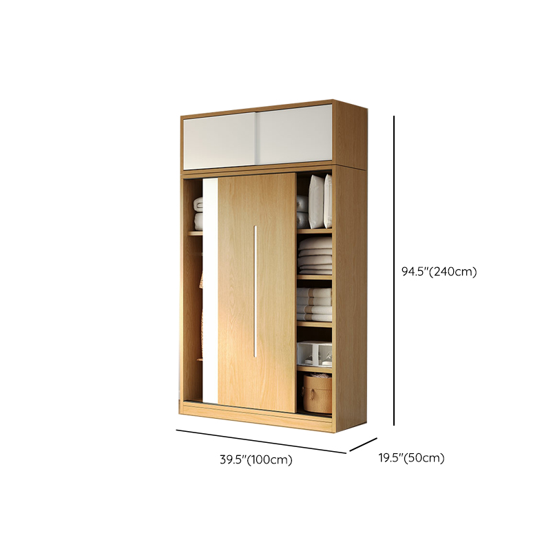 Natural Color Minimalist Cabinet Armoire with Soft Close Drawer, Soft Close Door & Interior Shelves - image 15