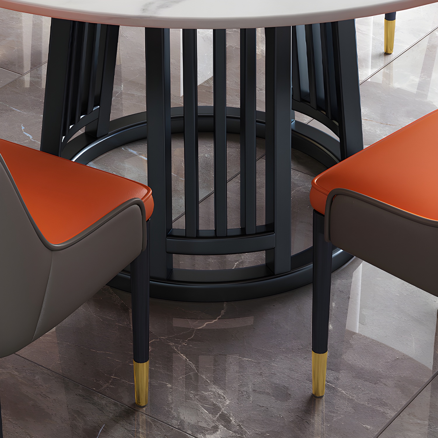 Modern 1/2/7 Pieces Dining Set Round Sintered Stone Dining Table for Dining Room - image 9