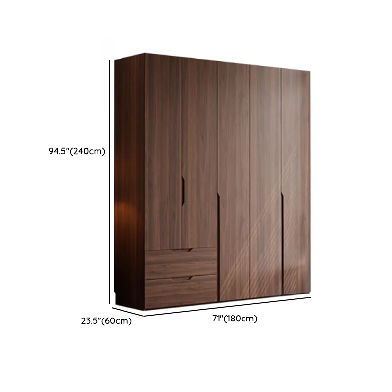 Acorn Minimalist Natural Wood Wardrobe Closet with 2 Drawers, Soft Close Door, Interior Shelves, and Clothing Rod - image 14