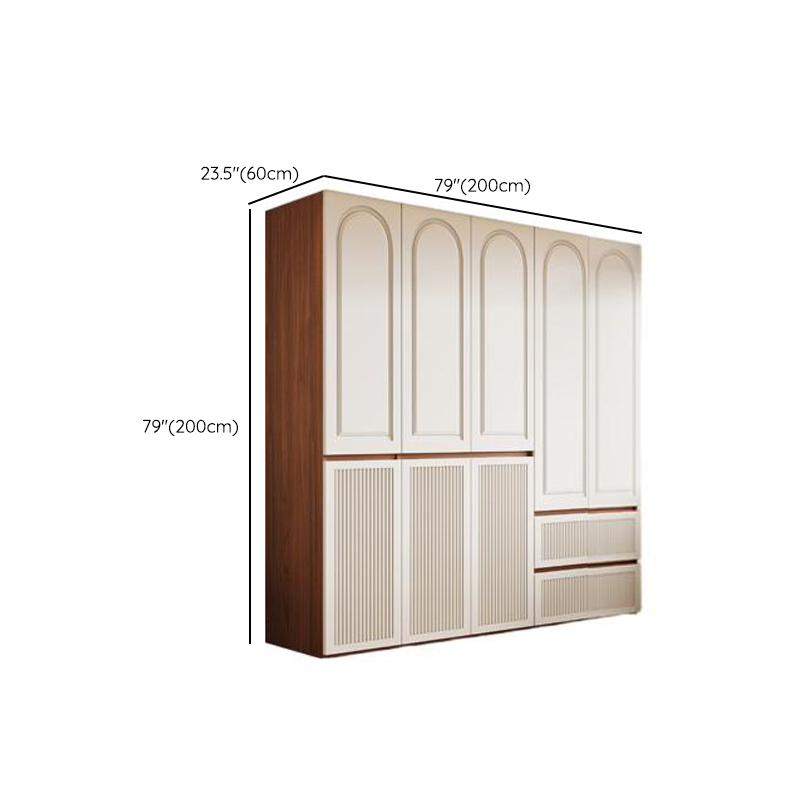 Acorn Minimalist Pine Wood Wardrobe Closet with Soft Close Drawer, Soft Close Door, Interior Shelves, and Clothing Rod - image 12