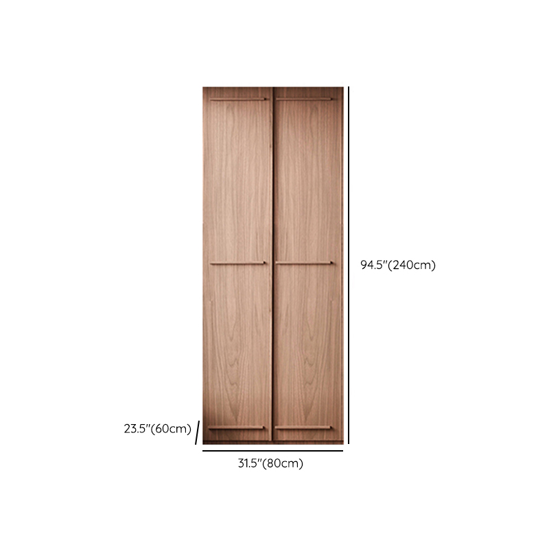 Simplistic Wood Color Timber Wardrobe Closet with Soft Close Door, Interior Shelves, and Hanging Rod - image 22