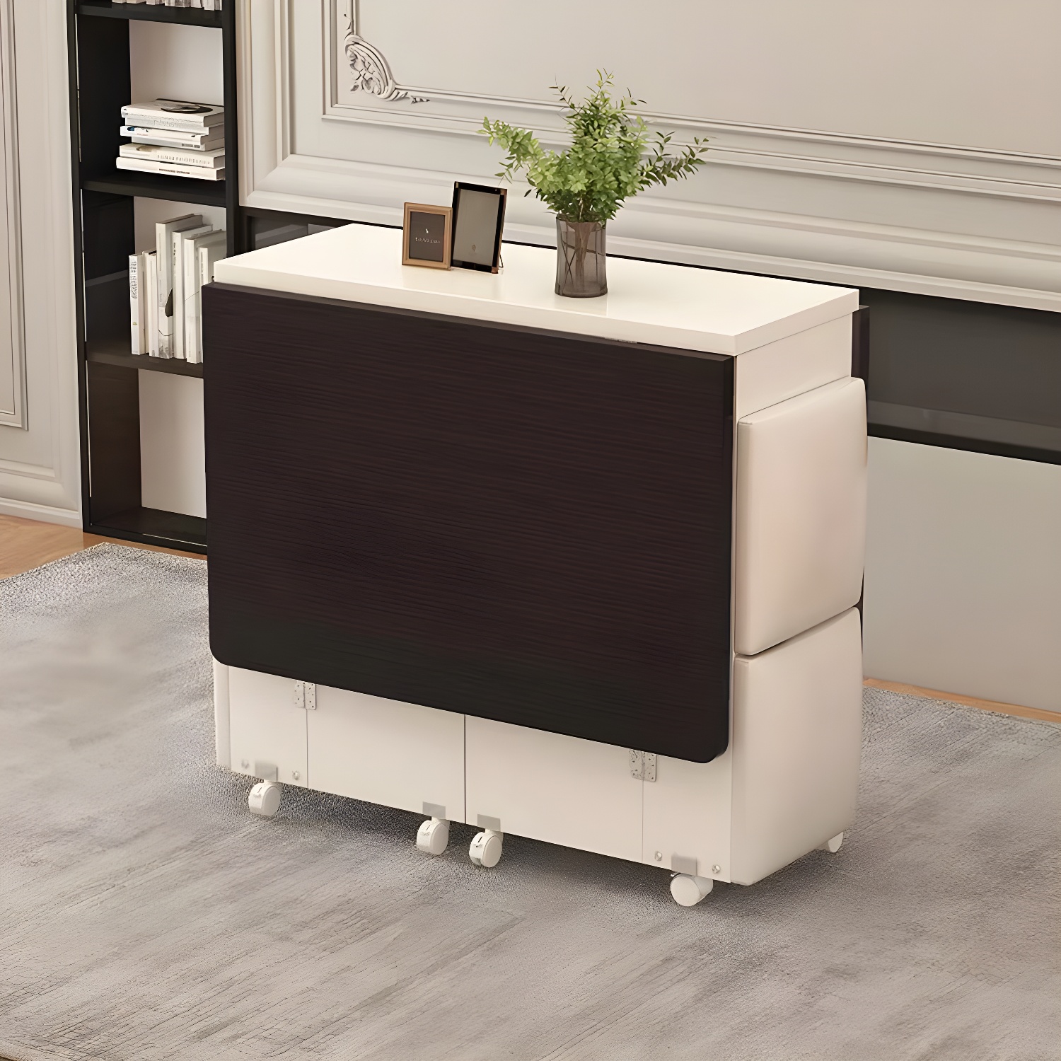 Collapsible Pedestal Manufactured Wood Kitchen & Dining Table 30in by 30in Modern Style