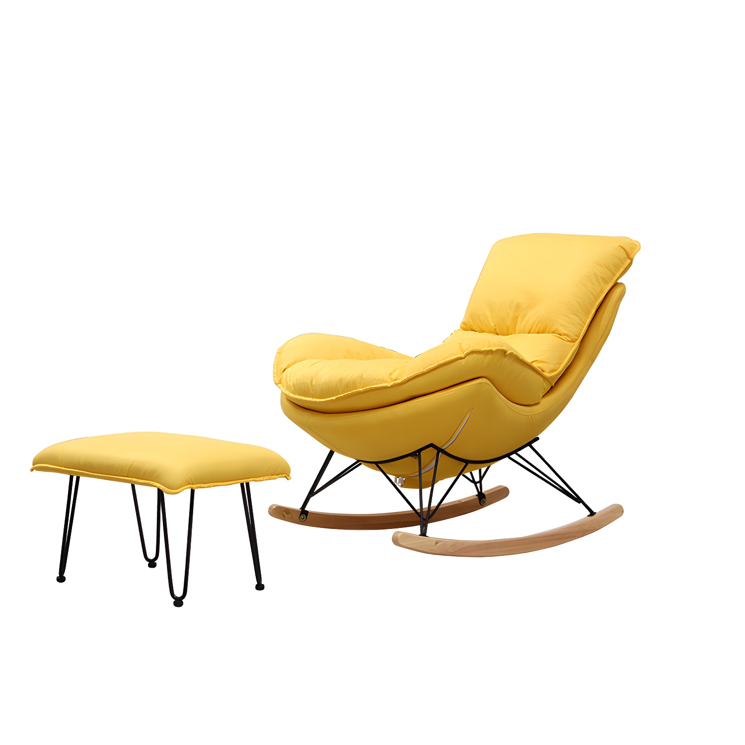 Modern Style Rocking Chair Indoor Mother Feeding Sofa Rocking Chair with Ottoman - image 5