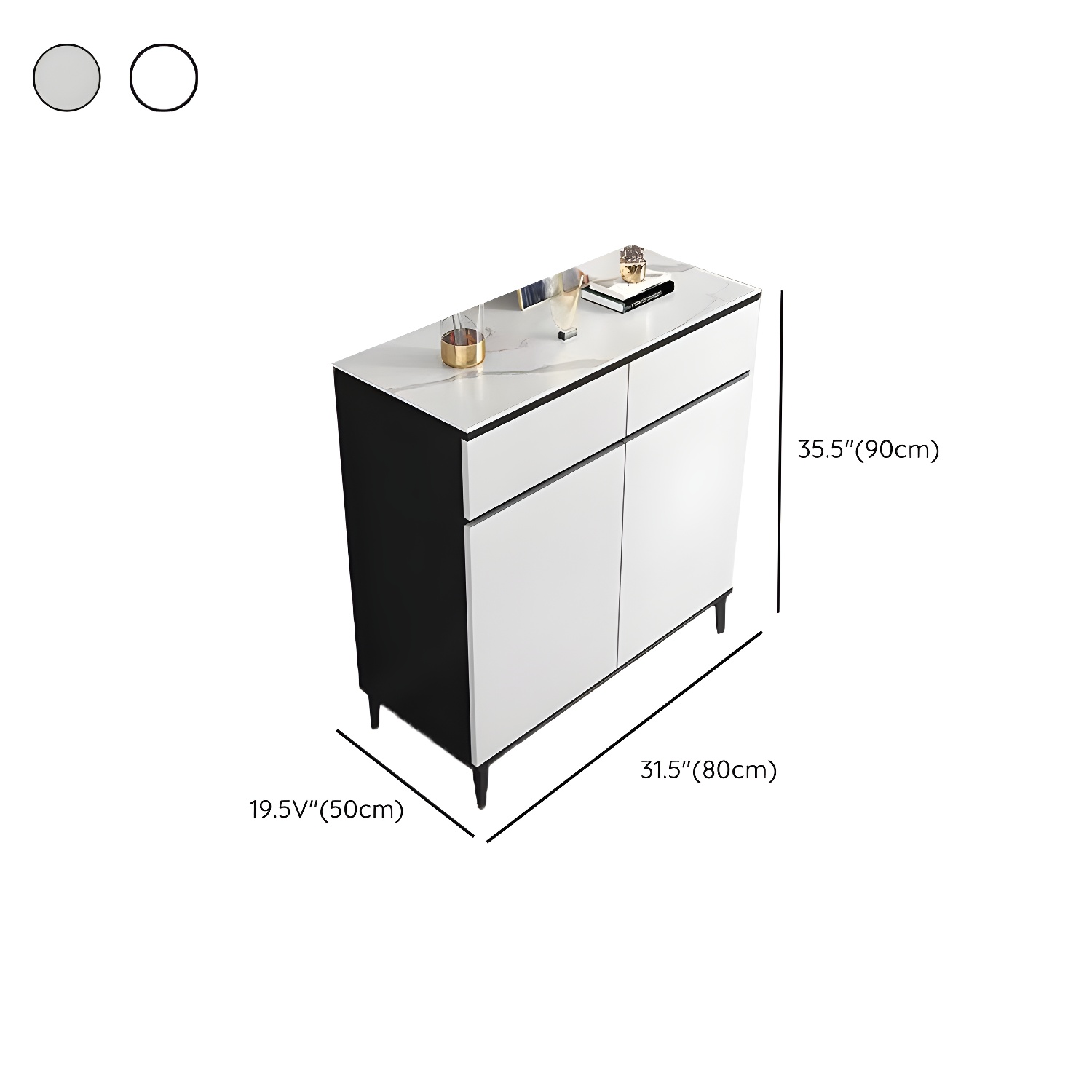 White Wood Buffet Sideboard with Drawers and Cabinet Included - image 10