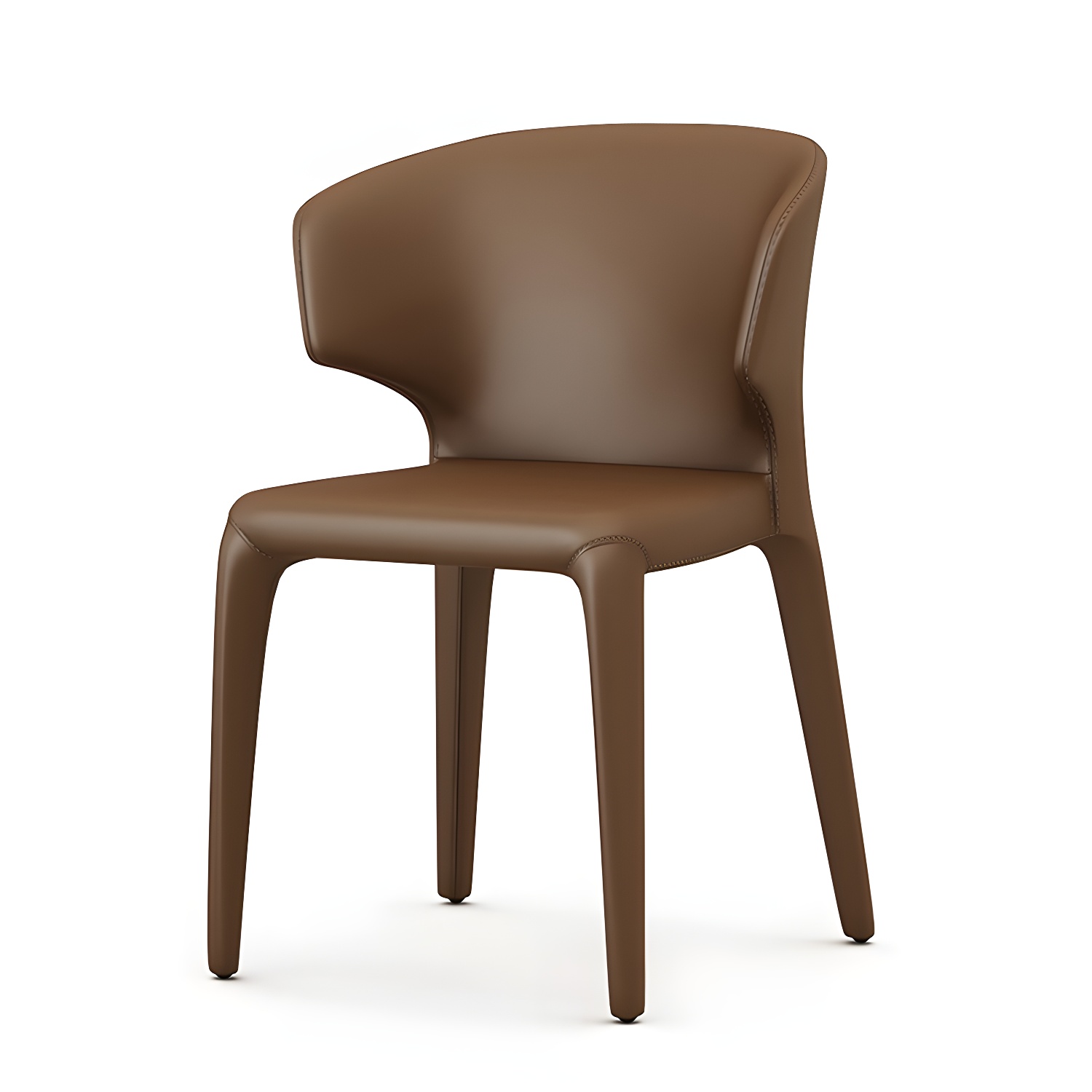 Designer Style Leather Arm Chair Wingback Matte Finish Single Dining Chair