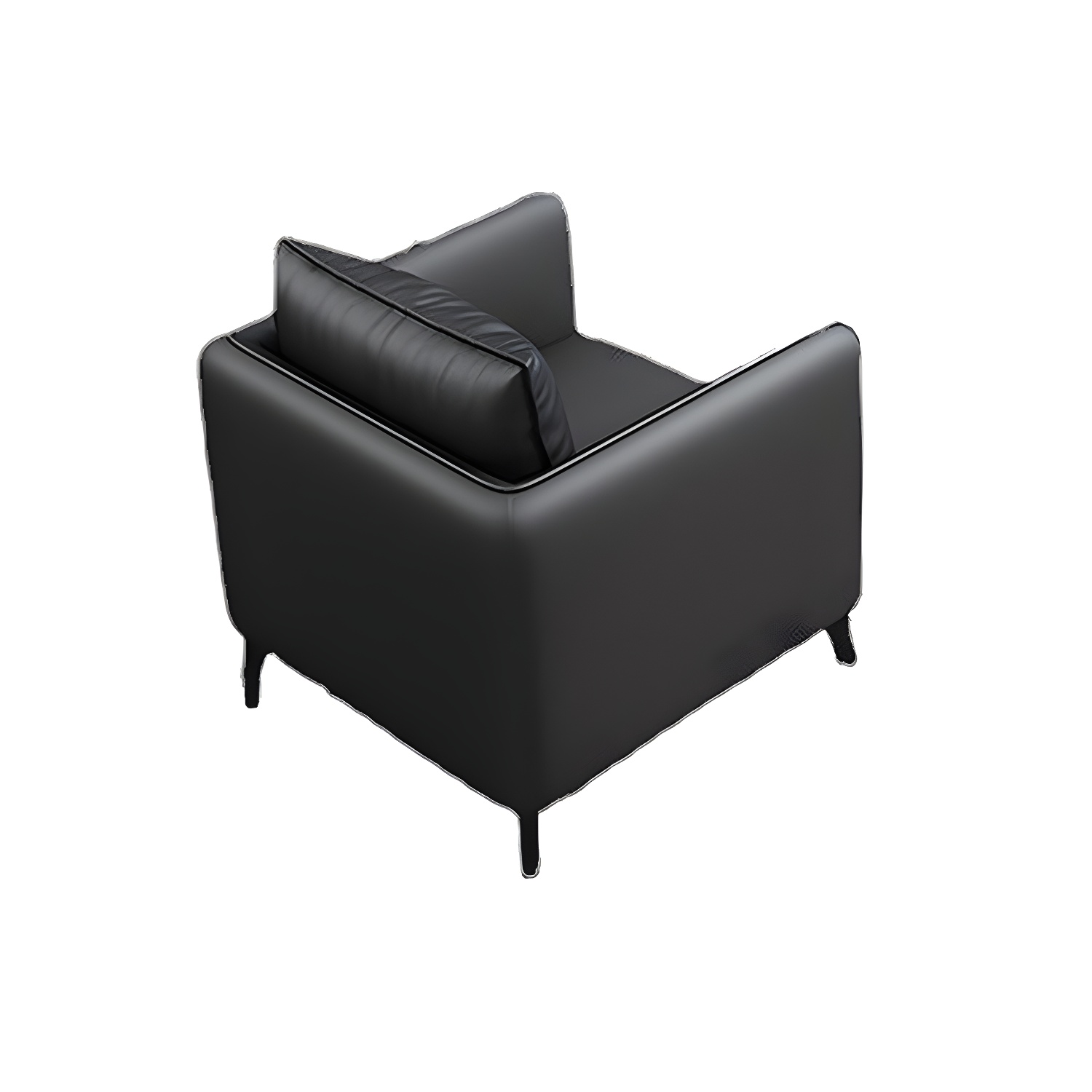 Standard Square Arm Leather Stain Resistant Sofa Couch with Pillows - image 9