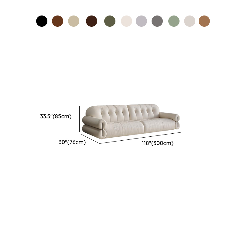 Tear Resistant Standard Sofa with Pu/Flannel Upholstery in White/Sage/Light Brown - image 19