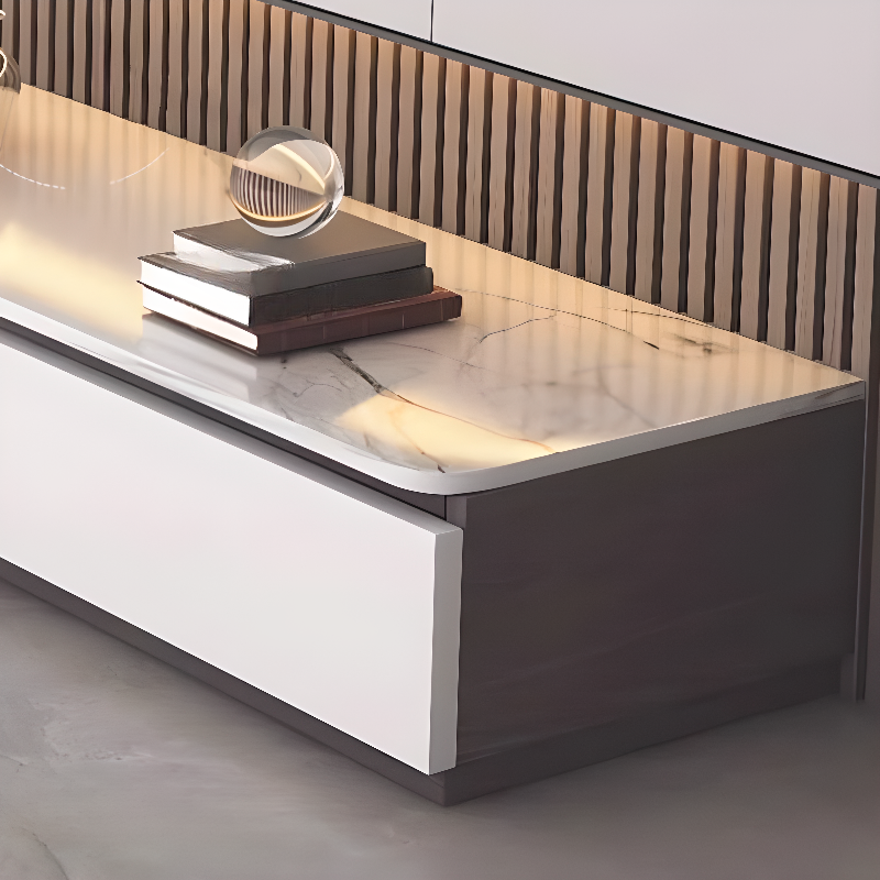Chalk Modern Stone TV Stand with 5-Drawer/4-Drawer and Cable Management - image 5