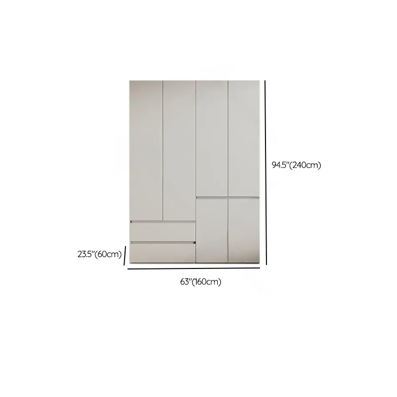 Cream Trendy Reclaimed Wood Wardrobe Armoire with Soft Close Drawer, Soft Close Door, Interior Shelves, and Clothing Rod - image 52