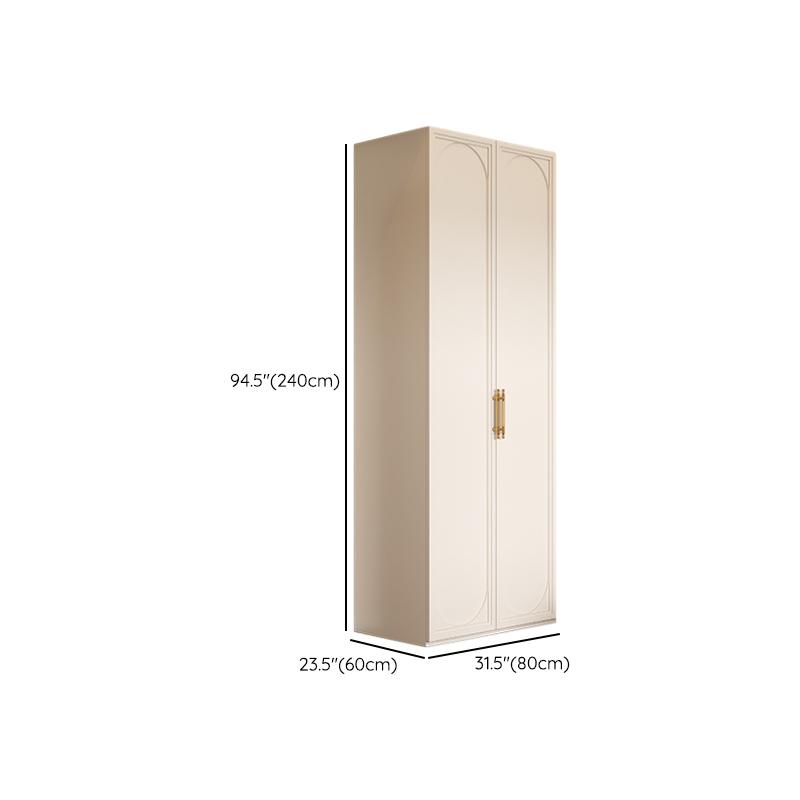 White Minimalist Laminate Wardrobe Closet with Compartments, Soft Close Door, Interior Shelves, and Clothing Rod - image 18