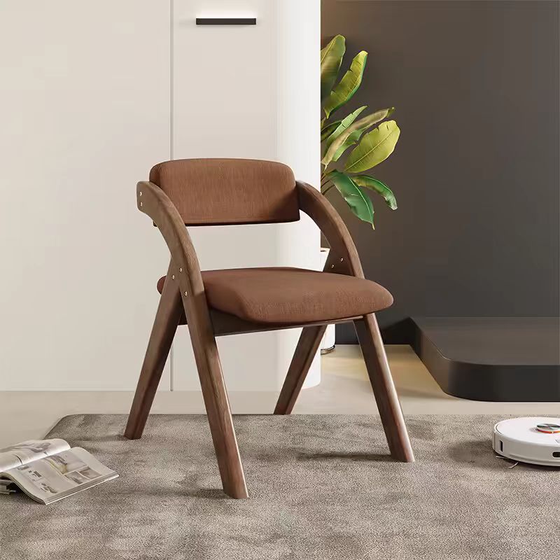 Casual Collapsible Side Chair with Midnight Black/Walnut/Wood Grain Rubberwood Legs and Upholstered Uncovered Back - image 7