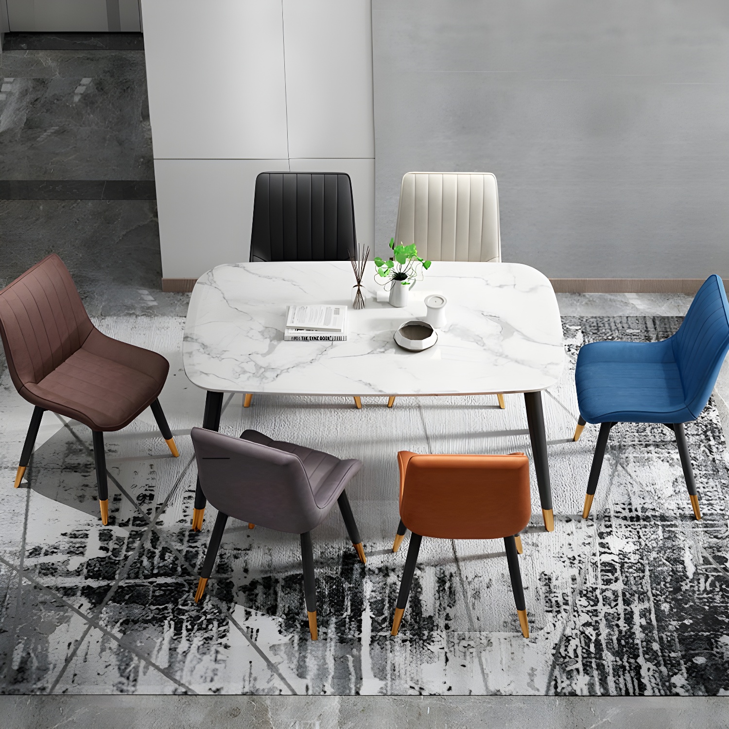 Glam Faux Leather Dining Chair Parsons Chair in Matte Finish for Home - image 16