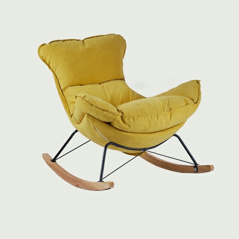 Comfortable Upholstered Rocking Chair with Solid Wood Frame for Modern Home Decor