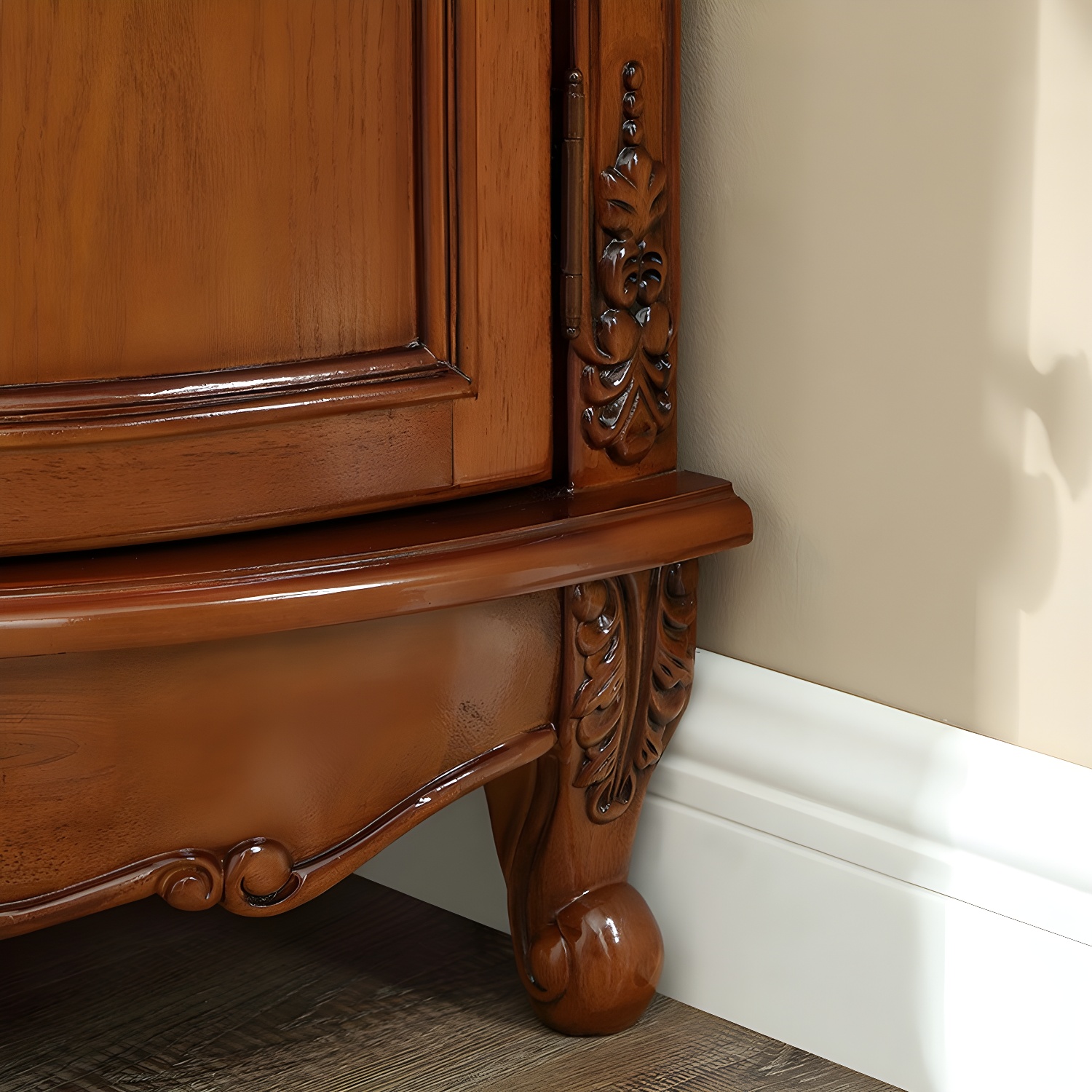 38.58"/47.24" Tall Brown Corner Cabinet , Wooden Storage Cabinet - image 5
